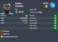 Koulibaly's strength rating makes him #7 in strength stats in FIFA 22 (Image via Sportskeeda)